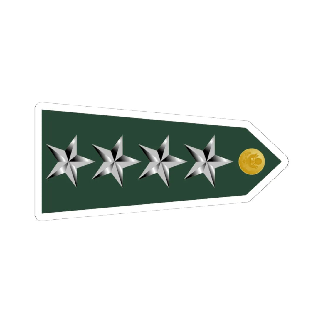 US Army O10 shoulderboard rotated 1959-2015 (United States) (Military Rank) STICKER Vinyl Kiss-Cut Decal 4 Inch White - The Sticker Space