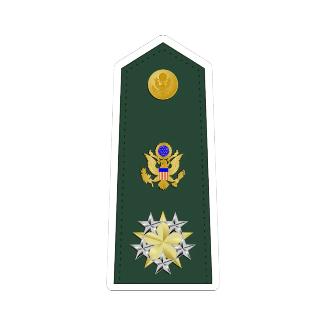 US Army O12 shoulderboard (United States) (Military Rank) STICKER Vinyl Kiss-Cut Decal 3 Inch White - The Sticker Space