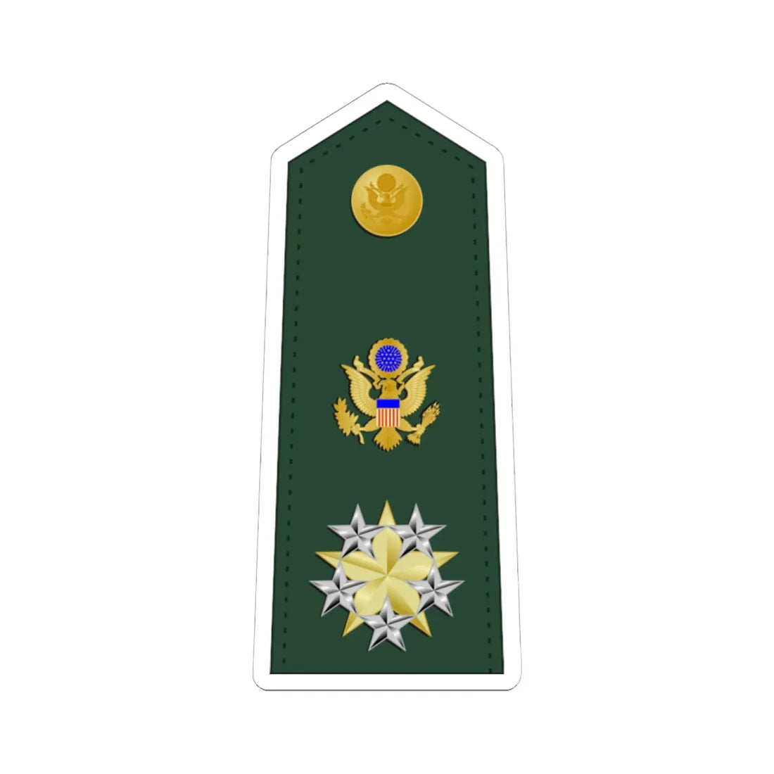 US Army O12 shoulderboard (United States) (Military Rank) STICKER Vinyl Kiss-Cut Decal 6 Inch White - The Sticker Space