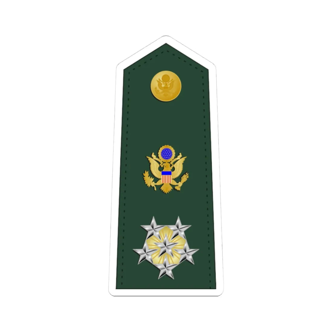 US Army O12 shoulderboard V3 (United States) (Military Rank) STICKER Vinyl Kiss-Cut Decal 3 Inch White - The Sticker Space