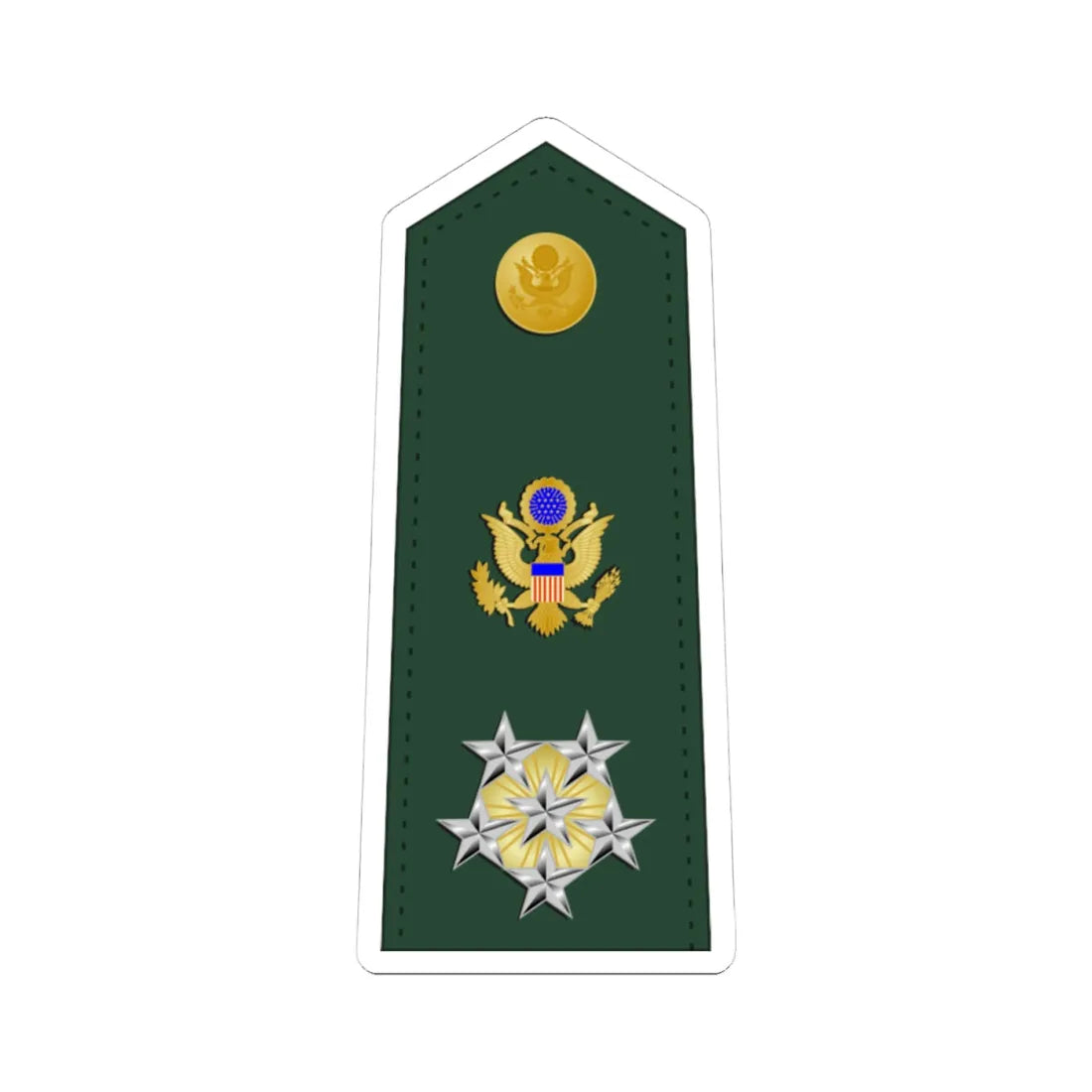 US Army O12 shoulderboard V3 (United States) (Military Rank) STICKER Vinyl Kiss-Cut Decal 4 Inch White - The Sticker Space