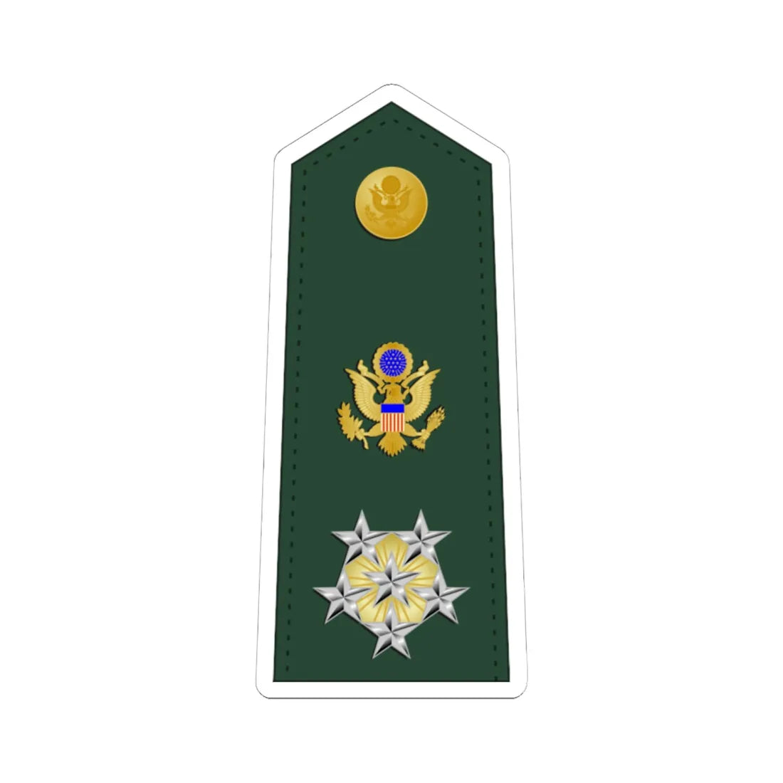 US Army O12 shoulderboard V3 (United States) (Military Rank) STICKER Vinyl Kiss-Cut Decal 6 Inch White - The Sticker Space