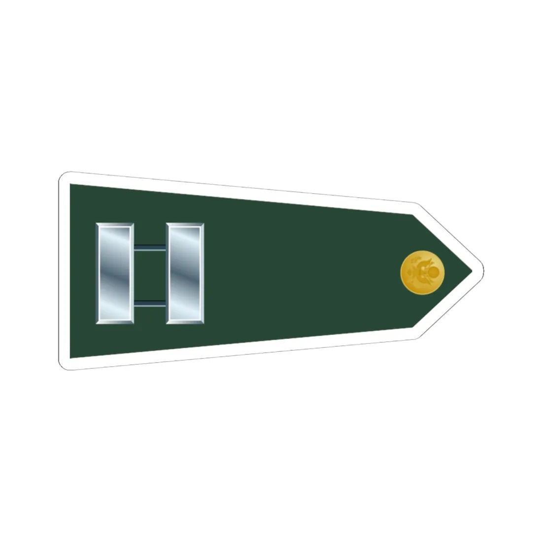 US Army O3 shoulderboard rotated (United States) (Military Rank) STICKER Vinyl Kiss-Cut Decal 6 Inch White - The Sticker Space