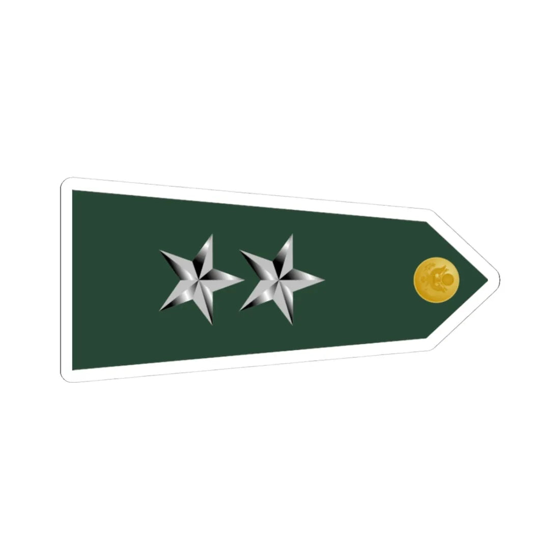 US Army O8 shoulderboard rotated (United States) (Military Rank) STICKER Vinyl Kiss-Cut Decal 3 Inch White - The Sticker Space