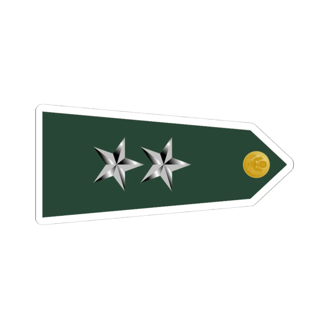 US Army O8 shoulderboard rotated (United States) (Military Rank) STICKER Vinyl Kiss-Cut Decal 4 Inch White - The Sticker Space