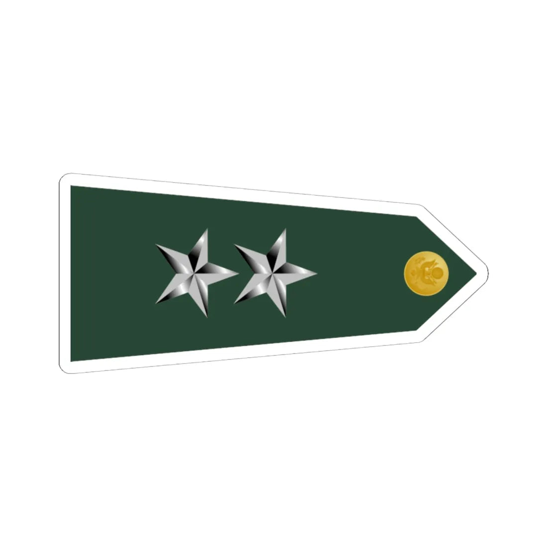 US Army O8 shoulderboard rotated (United States) (Military Rank) STICKER Vinyl Kiss-Cut Decal 6 Inch White - The Sticker Space