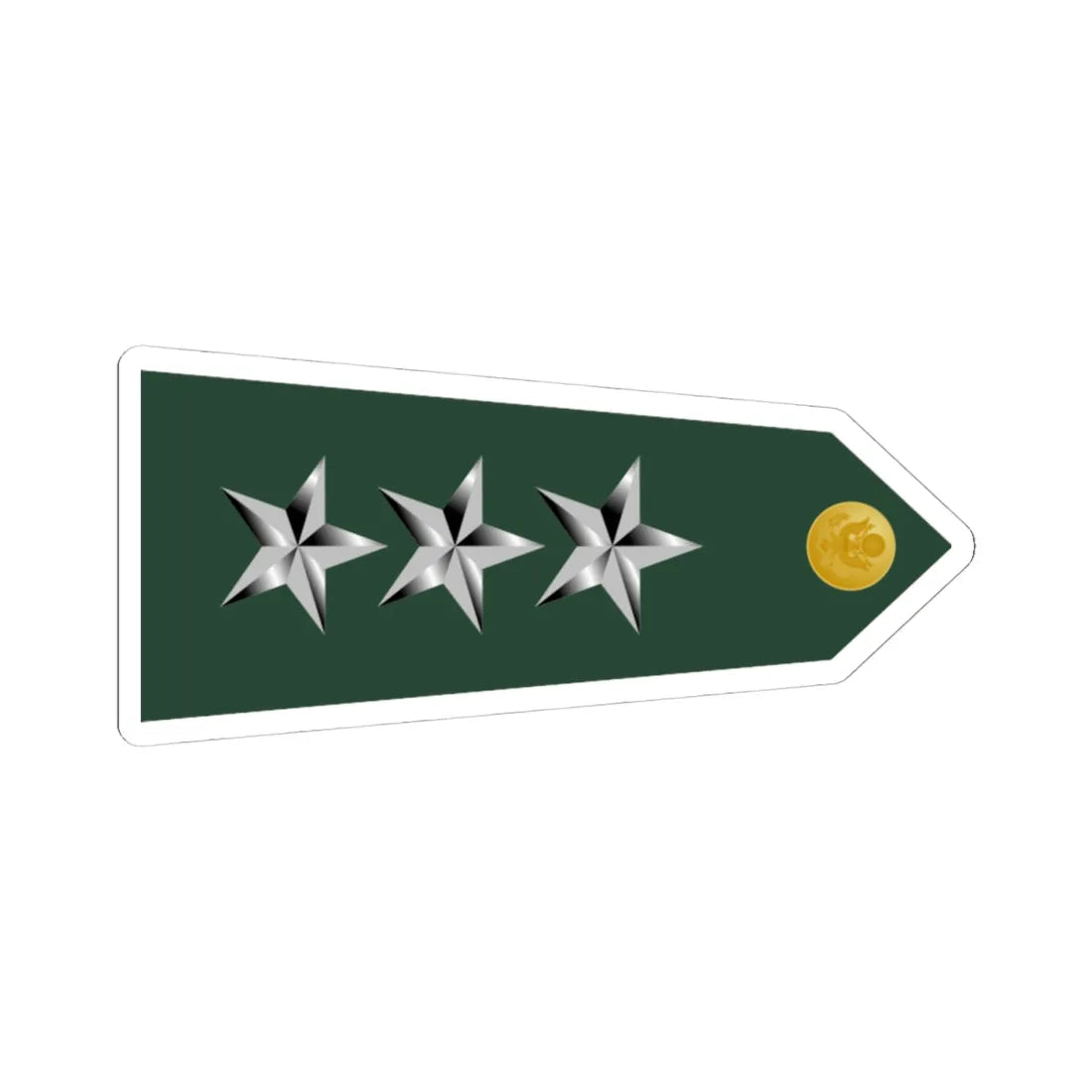 US Army O9 shoulderboard rotated (United States) (Military Rank) STICKER Vinyl Kiss-Cut Decal 4 Inch White - The Sticker Space