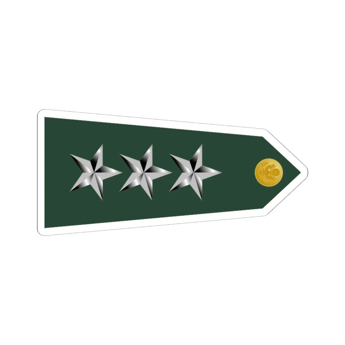 US Army O9 shoulderboard rotated (United States) (Military Rank) STICKER Vinyl Kiss-Cut Decal 6 Inch White - The Sticker Space