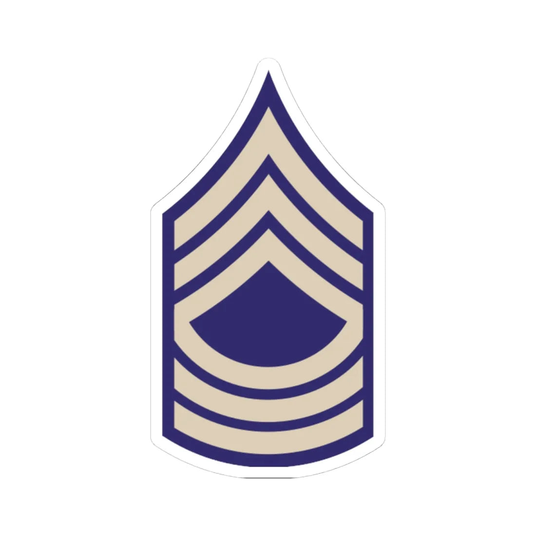 US Army WWII MSGT (United States) (Military Rank) STICKER Vinyl Kiss-Cut Decal 4 Inch White - The Sticker Space
