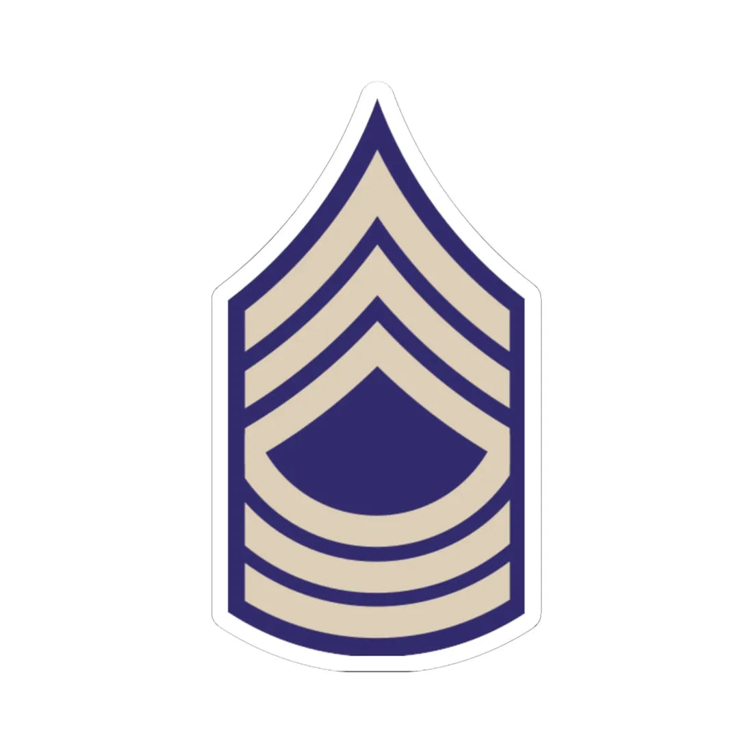 US Army WWII MSGT (United States) (Military Rank) STICKER Vinyl Kiss-Cut Decal 6 Inch White - The Sticker Space