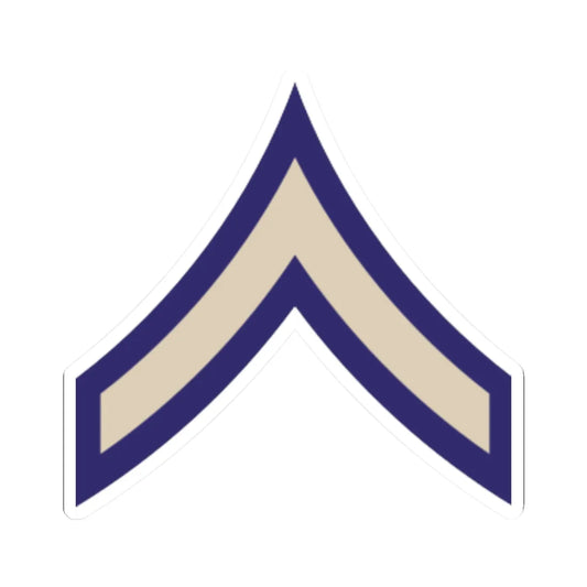US Army WWII PFC (United States) (Military Rank) STICKER Vinyl Kiss-Cut Decal 2 Inch White - The Sticker Space