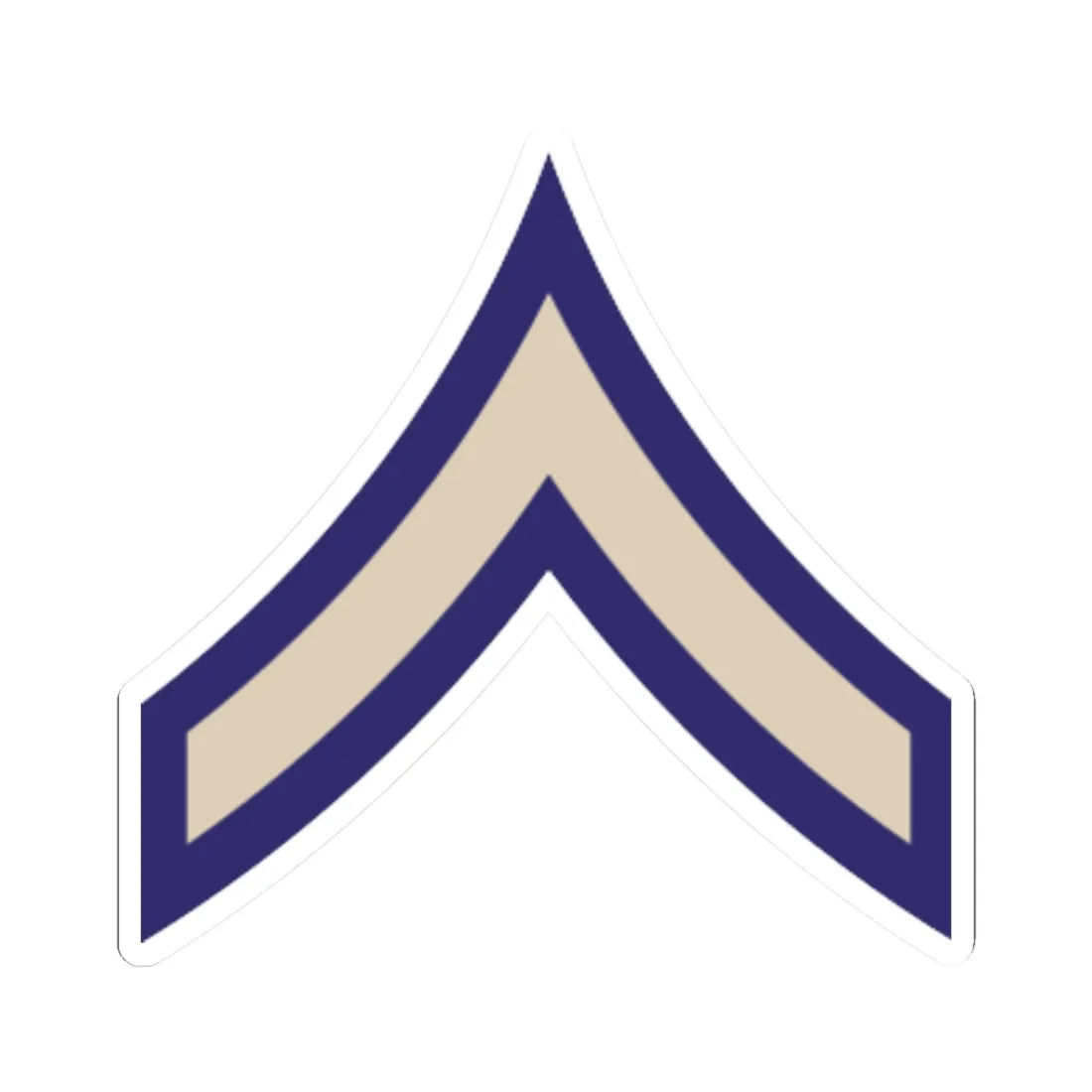 US Army WWII PFC (United States) (Military Rank) STICKER Vinyl Kiss-Cut Decal 3 Inch White - The Sticker Space