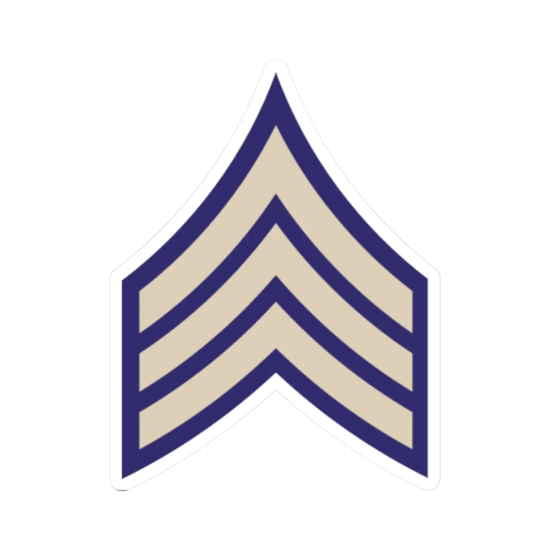 US Army WWII SGT (United States) (Military Rank) STICKER Vinyl Kiss-Cut Decal 2 Inch White - The Sticker Space