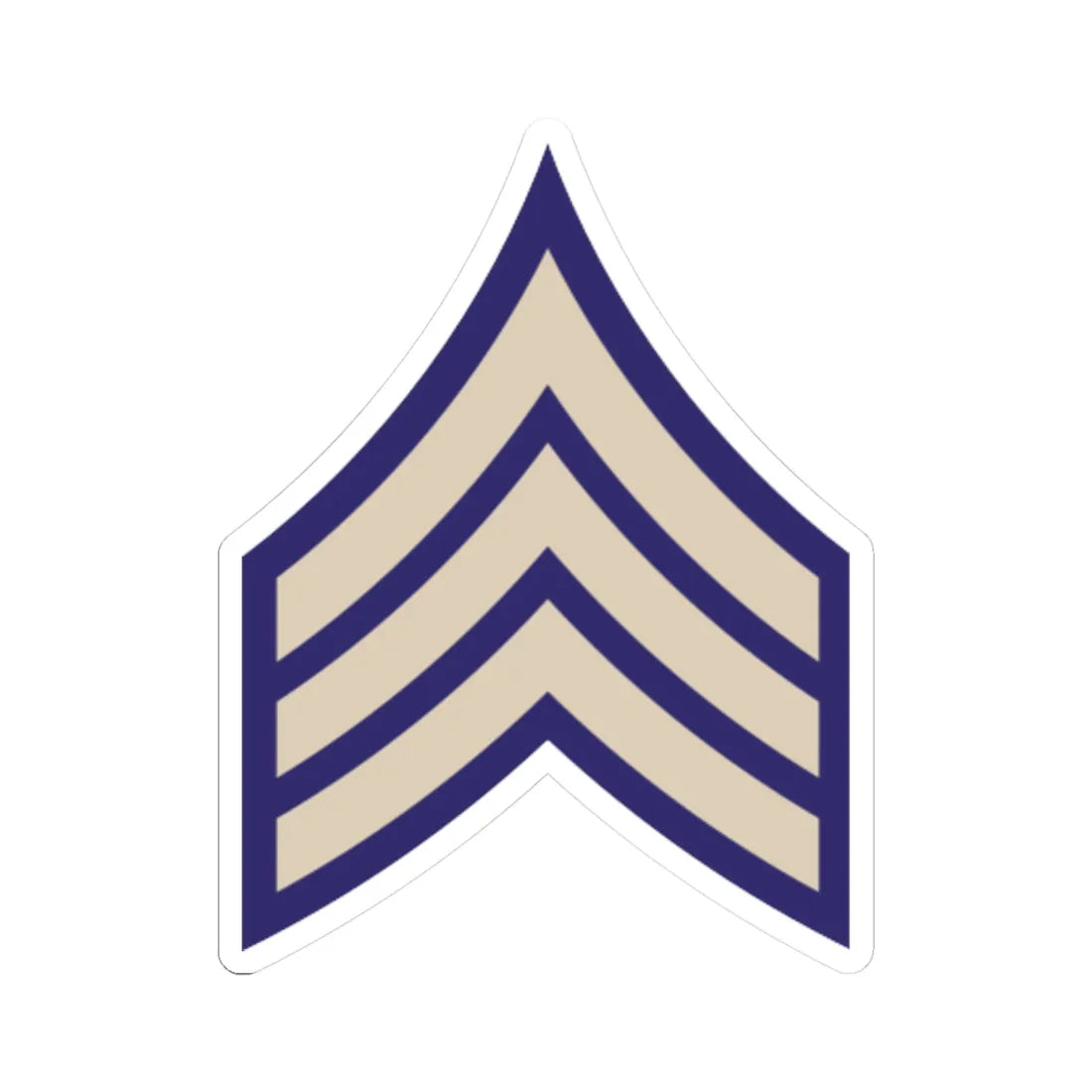US Army WWII SGT (United States) (Military Rank) STICKER Vinyl Kiss-Cut Decal 6 Inch White - The Sticker Space
