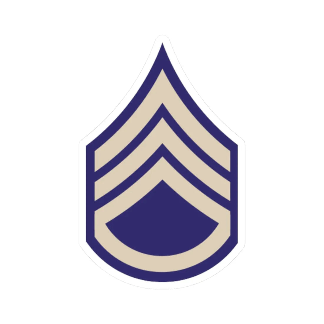 US Army WWII SSGT (United States) (Military Rank) STICKER Vinyl Kiss-Cut Decal 2 Inch White - The Sticker Space