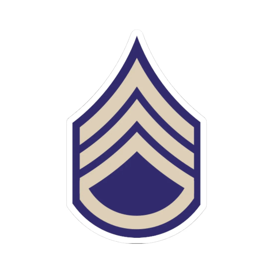US Army WWII SSGT (United States) (Military Rank) STICKER Vinyl Kiss-Cut Decal 3 Inch White - The Sticker Space