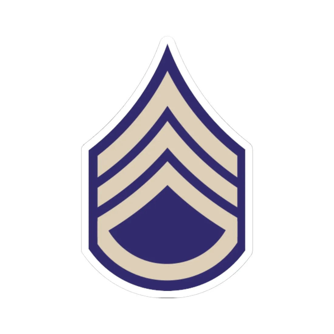 US Army WWII SSGT (United States) (Military Rank) STICKER Vinyl Kiss-Cut Decal 4 Inch White - The Sticker Space