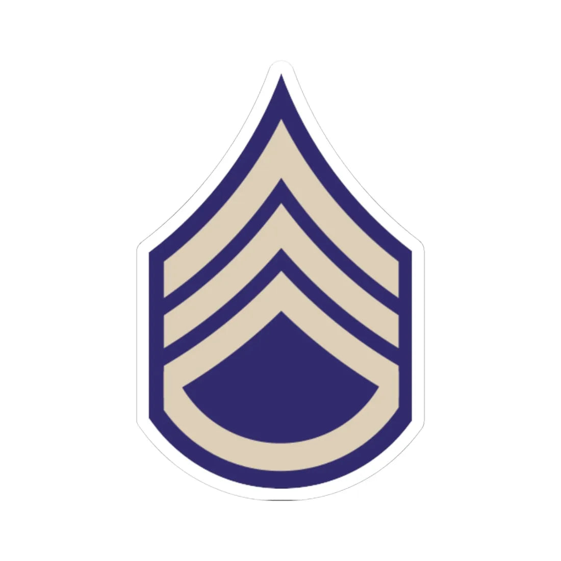 US Army WWII SSGT (United States) (Military Rank) STICKER Vinyl Kiss-Cut Decal 6 Inch White - The Sticker Space