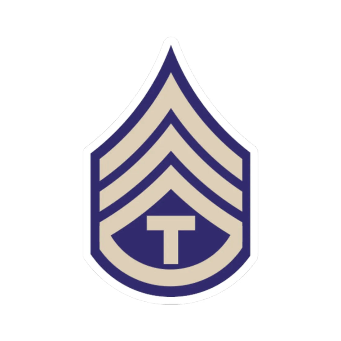 US Army WWII T3C (United States) (Military Rank) STICKER Vinyl Kiss-Cut Decal 2 Inch White - The Sticker Space