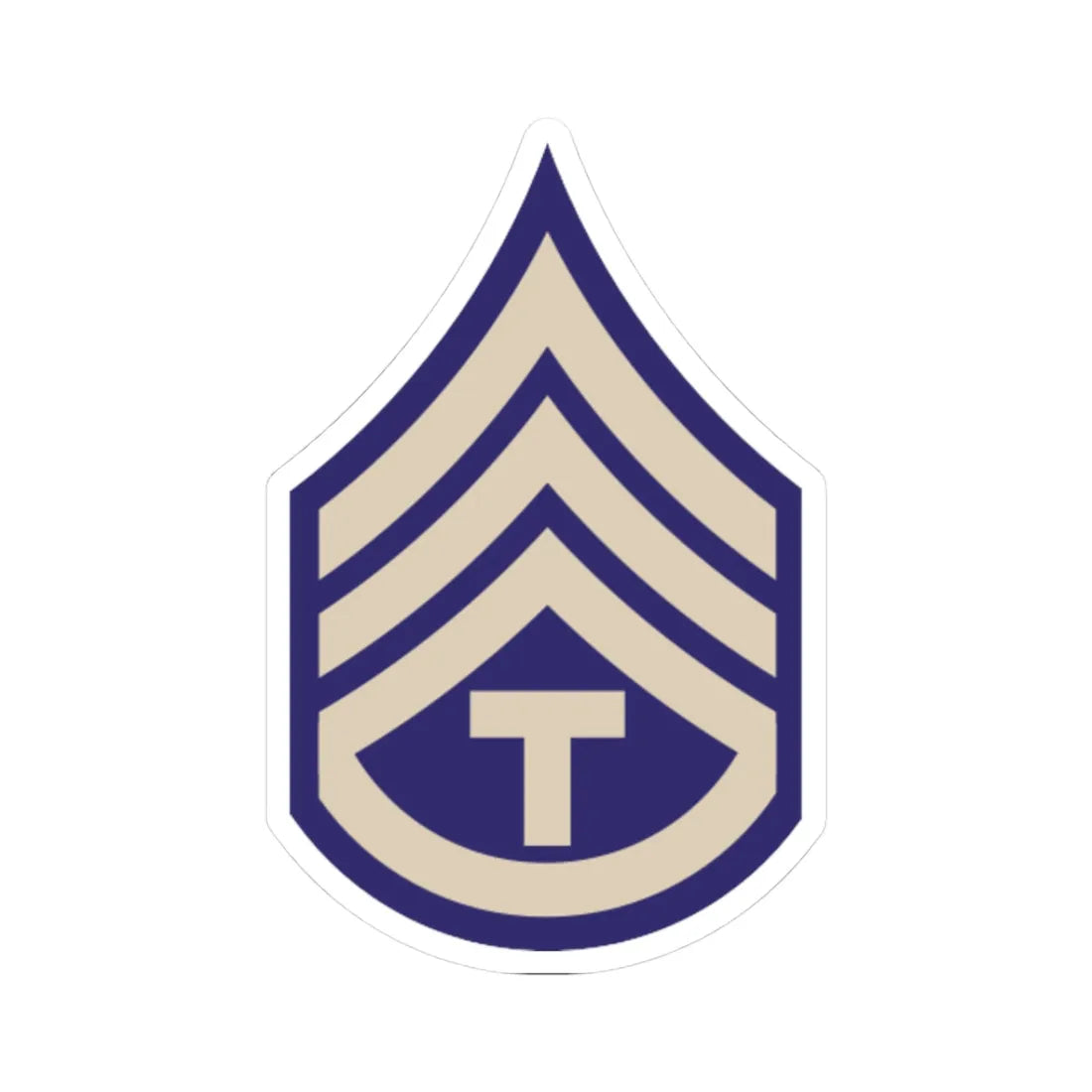 US Army WWII T3C (United States) (Military Rank) STICKER Vinyl Kiss-Cut Decal 3 Inch White - The Sticker Space