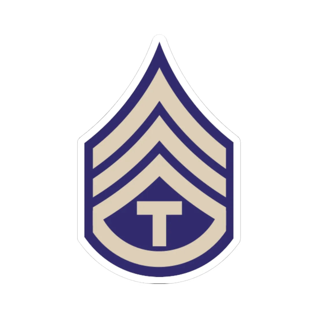 US Army WWII T3C (United States) (Military Rank) STICKER Vinyl Kiss-Cut Decal 4 Inch White - The Sticker Space