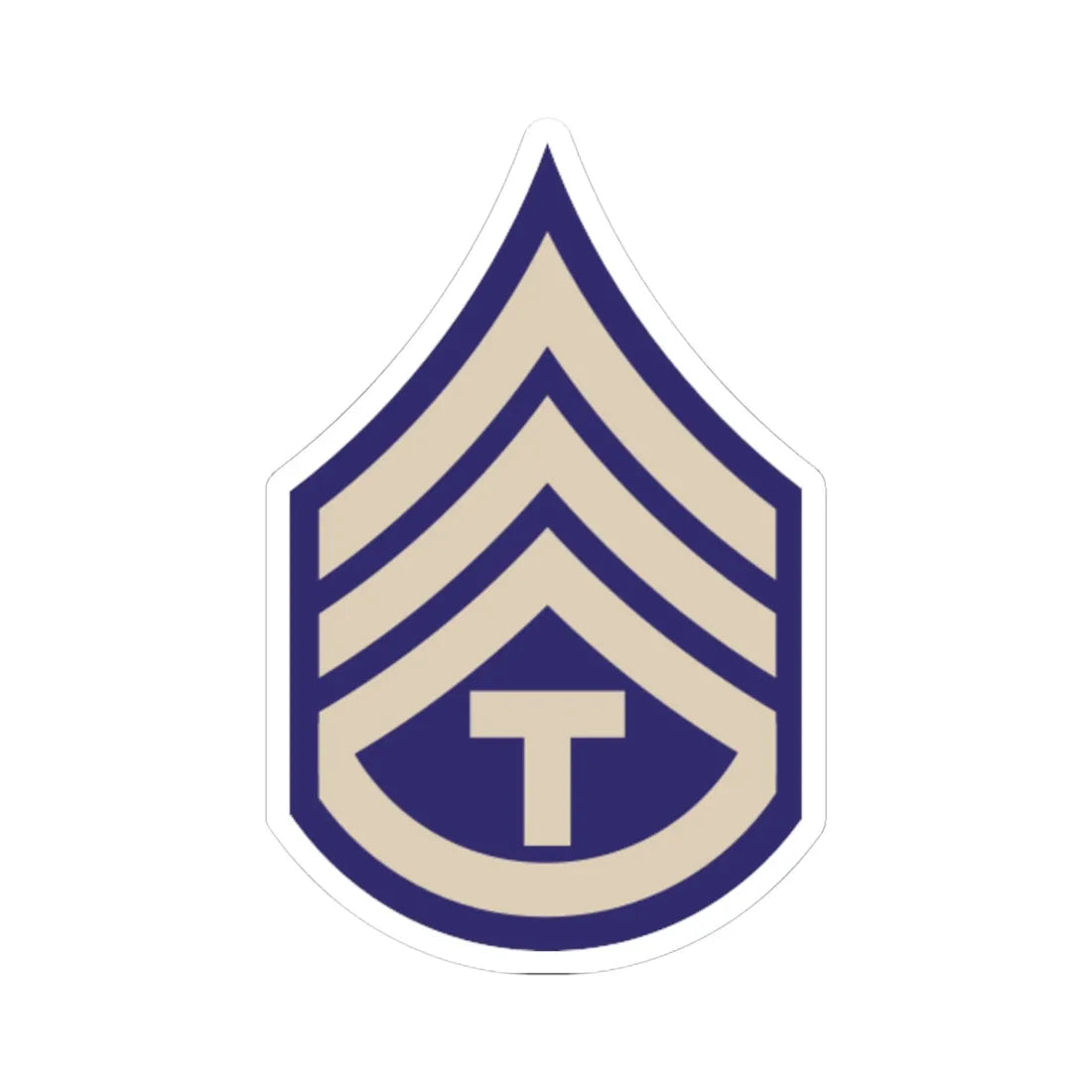 US Army WWII T3C (United States) (Military Rank) STICKER Vinyl Kiss-Cut Decal 6 Inch White - The Sticker Space