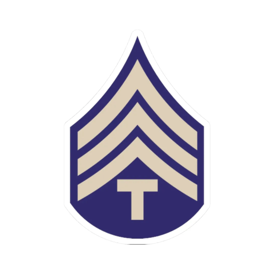 US Army WWII T4C (United States) (Military Rank) STICKER Vinyl Kiss-Cut Decal 2 Inch White - The Sticker Space