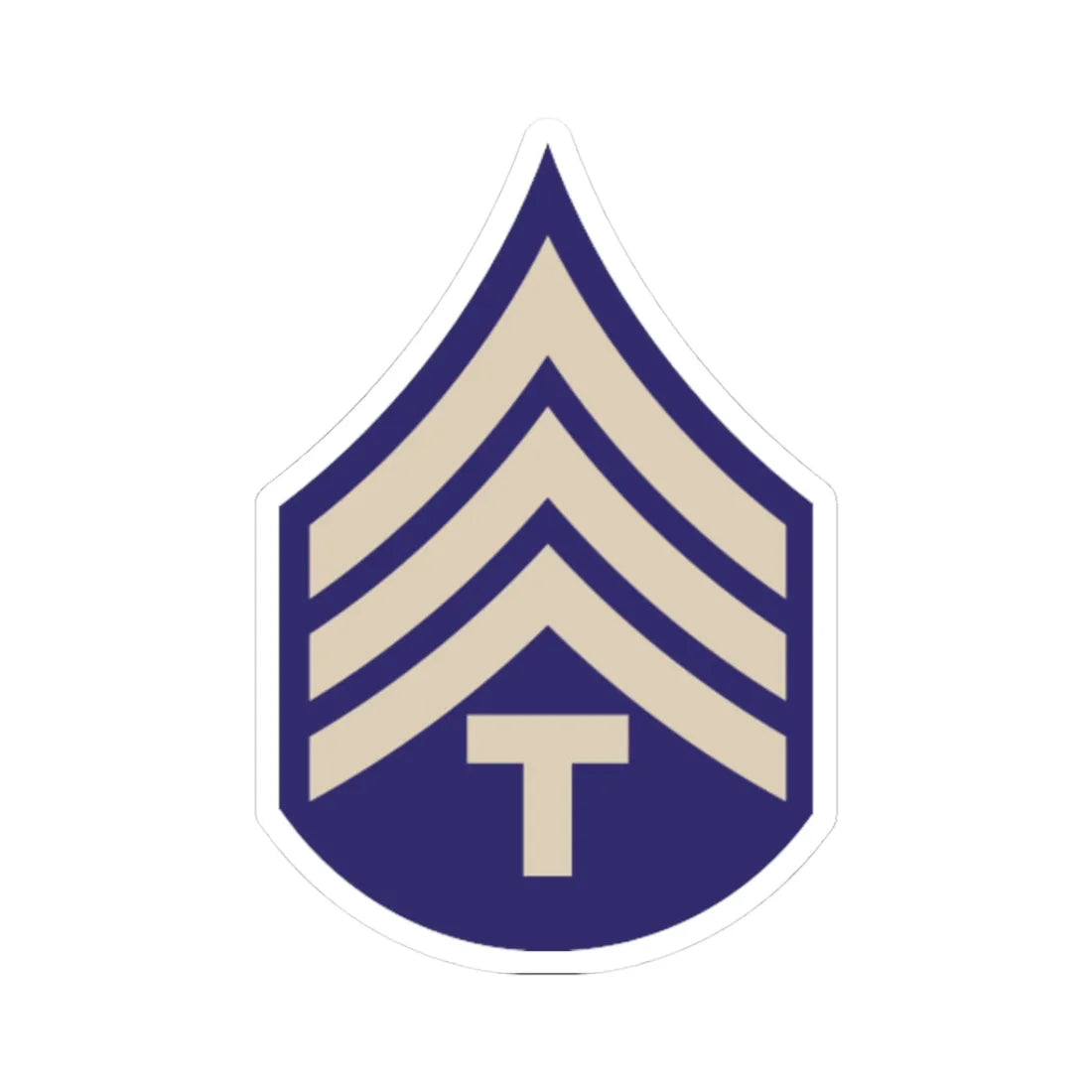 US Army WWII T4C (United States) (Military Rank) STICKER Vinyl Kiss-Cut Decal 3 Inch White - The Sticker Space