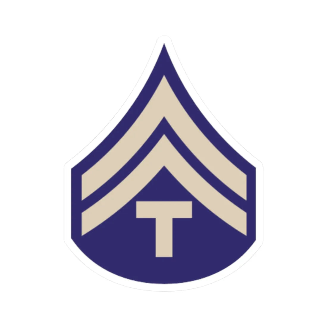 US Army WWII T5C (United States) (Military Rank) STICKER Vinyl Kiss-Cut Decal 2 Inch White - The Sticker Space