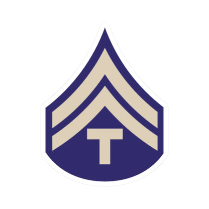 US Army WWII T5C (United States) (Military Rank) STICKER Vinyl Kiss-Cut Decal 2 Inch White - The Sticker Space