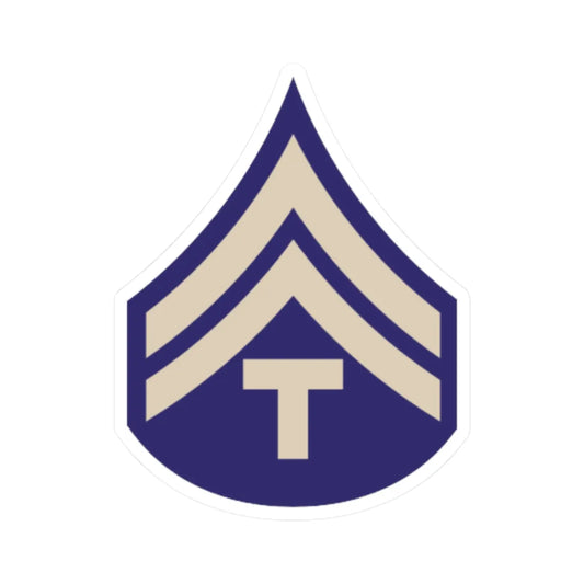 US Army WWII T5C (United States) (Military Rank) STICKER Vinyl Kiss-Cut Decal 2 Inch White - The Sticker Space