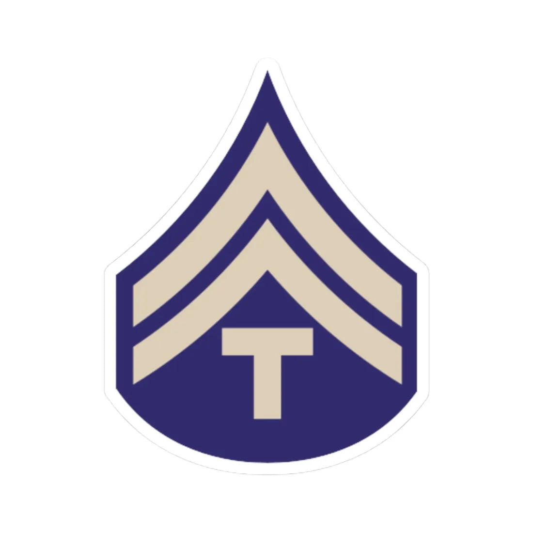 US Army WWII T5C (United States) (Military Rank) STICKER Vinyl Kiss-Cut Decal 3 Inch White - The Sticker Space