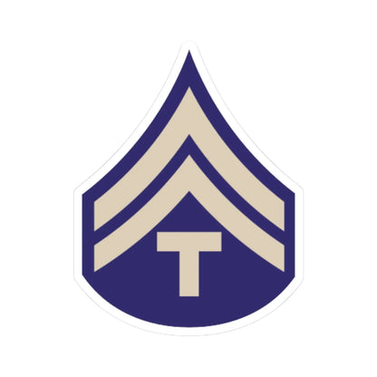 US Army WWII T5C (United States) (Military Rank) STICKER Vinyl Kiss-Cut Decal 4 Inch White - The Sticker Space