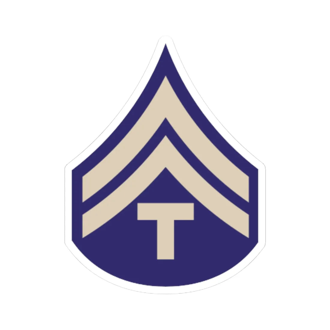 US Army WWII T5C (United States) (Military Rank) STICKER Vinyl Kiss-Cut Decal 6 Inch White - The Sticker Space