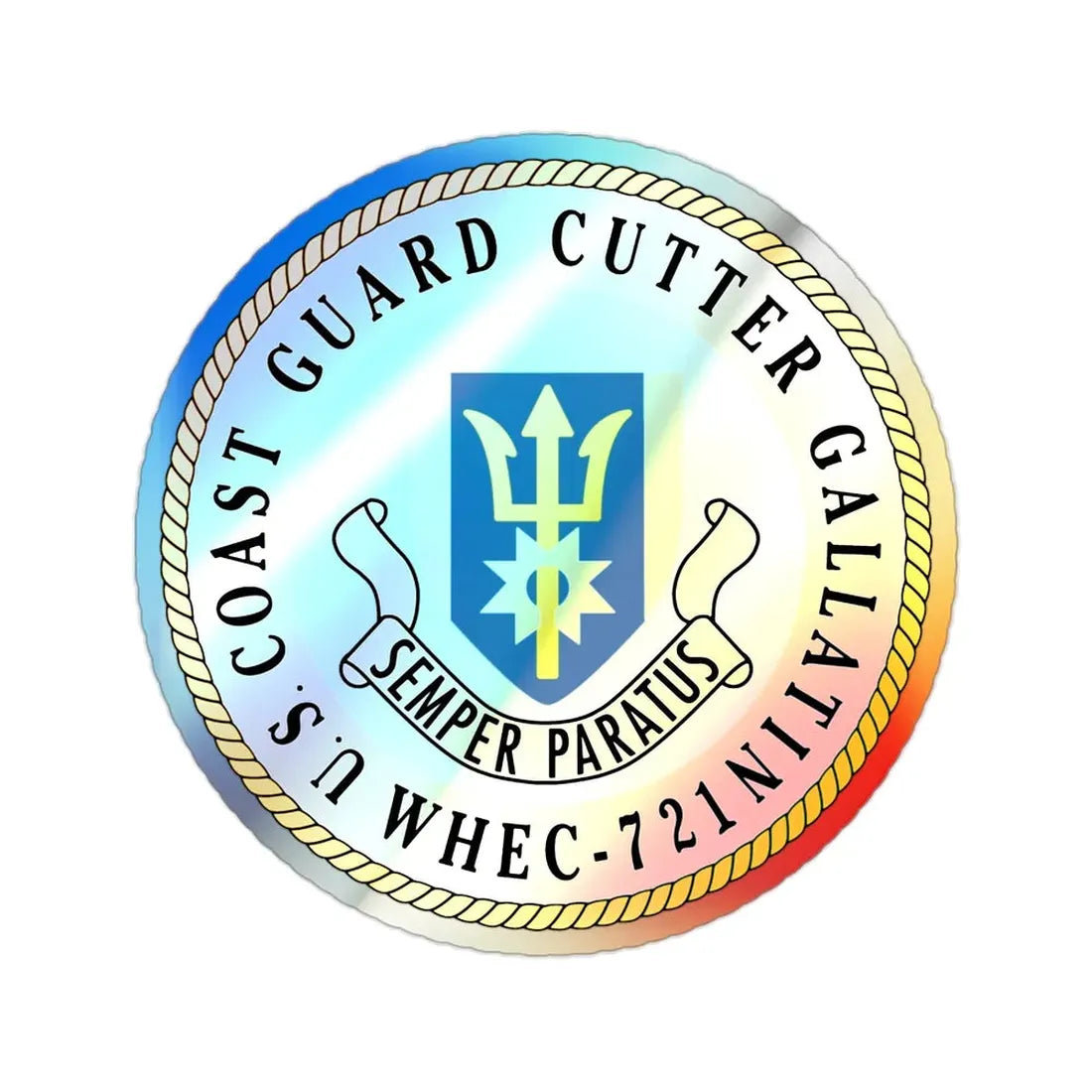 US Coast Guard Cutter Gallatin WHEC 721 (U.S. Coast Guard) Holographic STICKER Die-Cut Vinyl Decal 2 Inch Holographic - The Sticker Space