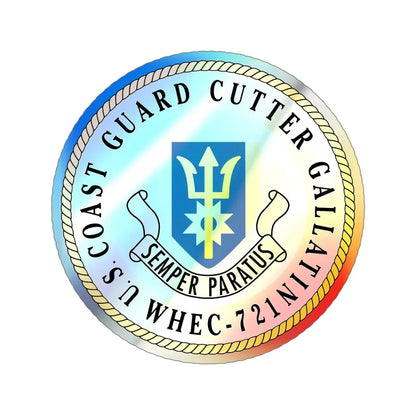 US Coast Guard Cutter Gallatin WHEC 721 (U.S. Coast Guard) Holographic STICKER Die-Cut Vinyl Decal 5 Inch Holographic - The Sticker Space