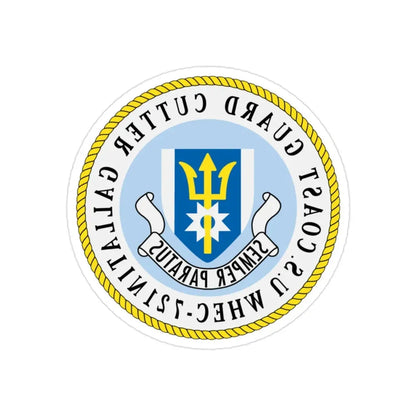 US Coast Guard Cutter Gallatin WHEC 721 (U.S. Coast Guard) REVERSE PRINT Transparent Die-Cut STICKER 2 Inch Die-Cut Transparent - The Sticker Space