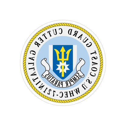 US Coast Guard Cutter Gallatin WHEC 721 (U.S. Coast Guard) REVERSE PRINT Transparent Die-Cut STICKER 3 Inch Die-Cut Transparent - The Sticker Space