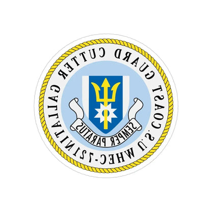 US Coast Guard Cutter Gallatin WHEC 721 (U.S. Coast Guard) REVERSE PRINT Transparent Die-Cut STICKER 5 Inch Die-Cut Transparent - The Sticker Space