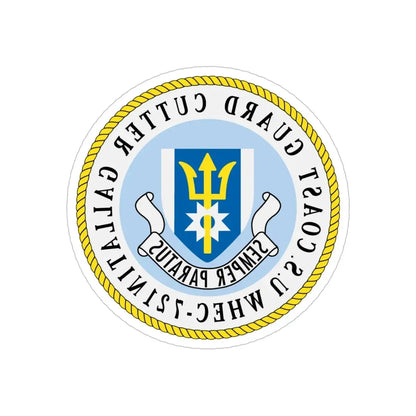 US Coast Guard Cutter Gallatin WHEC 721 (U.S. Coast Guard) REVERSE PRINT Transparent Die-Cut STICKER 6 Inch Die-Cut Transparent - The Sticker Space