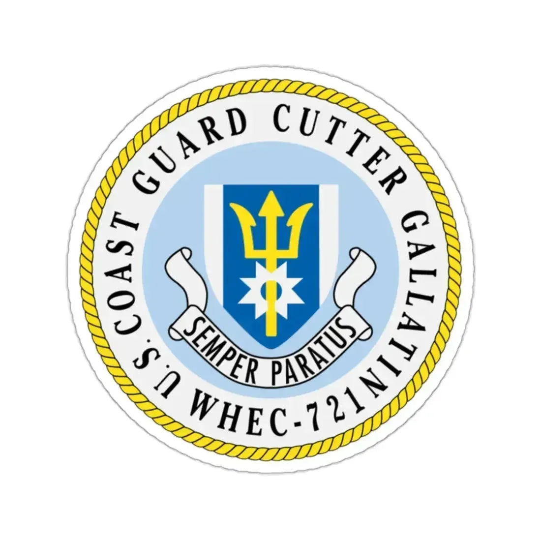 US Coast Guard Cutter Gallatin WHEC 721 (U.S. Coast Guard) STICKER Vinyl Kiss-Cut Decal 2 Inch White - The Sticker Space