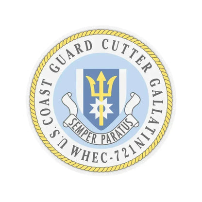 US Coast Guard Cutter Gallatin WHEC 721 (U.S. Coast Guard) STICKER Vinyl Kiss-Cut Decal 3 Inch Transparent - The Sticker Space