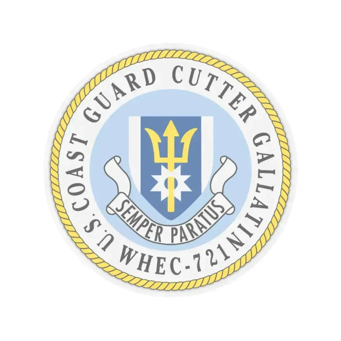 US Coast Guard Cutter Gallatin WHEC 721 (U.S. Coast Guard) STICKER Vinyl Kiss-Cut Decal 3 Inch Transparent - The Sticker Space