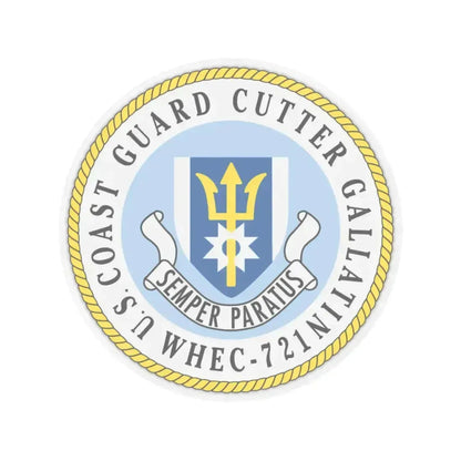 US Coast Guard Cutter Gallatin WHEC 721 (U.S. Coast Guard) STICKER Vinyl Kiss-Cut Decal 3 Inch Transparent - The Sticker Space