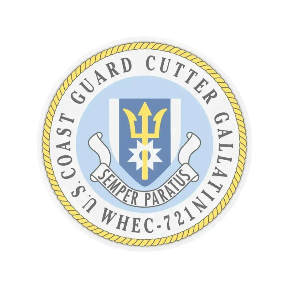 US Coast Guard Cutter Gallatin WHEC 721 (U.S. Coast Guard) STICKER Vinyl Kiss-Cut Decal 4 Inch Transparent - The Sticker Space