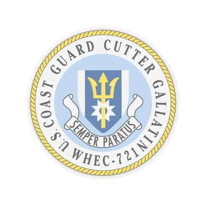 US Coast Guard Cutter Gallatin WHEC 721 (U.S. Coast Guard) STICKER Vinyl Kiss-Cut Decal 4 Inch Transparent - The Sticker Space