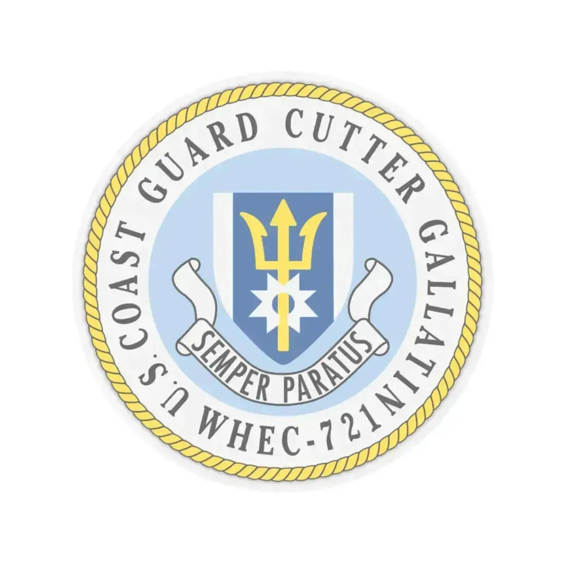 US Coast Guard Cutter Gallatin WHEC 721 (U.S. Coast Guard) STICKER Vinyl Kiss-Cut Decal 4 Inch Transparent - The Sticker Space