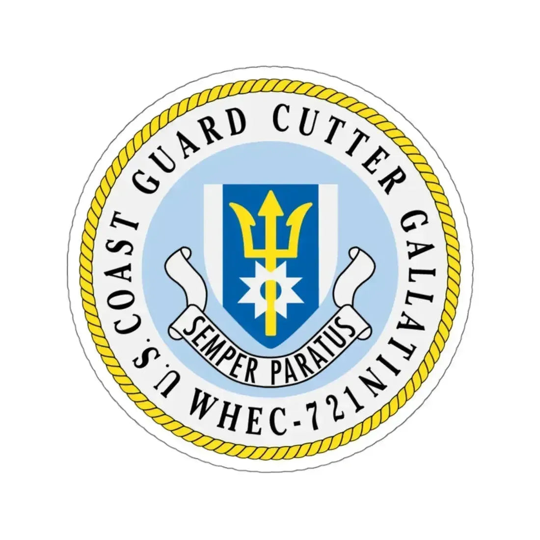 US Coast Guard Cutter Gallatin WHEC 721 (U.S. Coast Guard) STICKER Vinyl Kiss-Cut Decal 4 Inch White - The Sticker Space