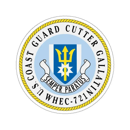 US Coast Guard Cutter Gallatin WHEC 721 (U.S. Coast Guard) STICKER Vinyl Kiss-Cut Decal 4 Inch White - The Sticker Space