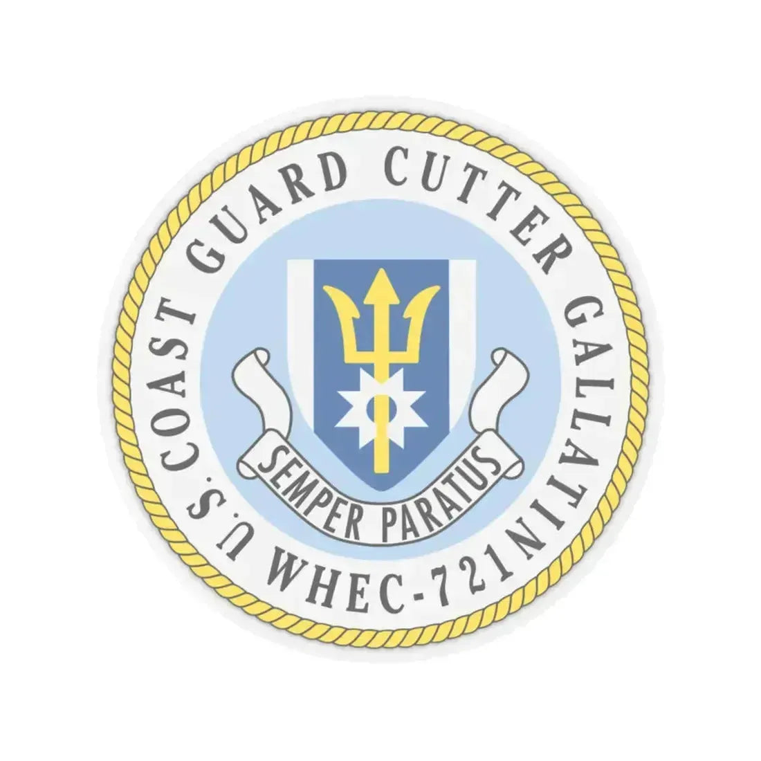 US Coast Guard Cutter Gallatin WHEC 721 (U.S. Coast Guard) STICKER Vinyl Kiss-Cut Decal 6 Inch Transparent - The Sticker Space
